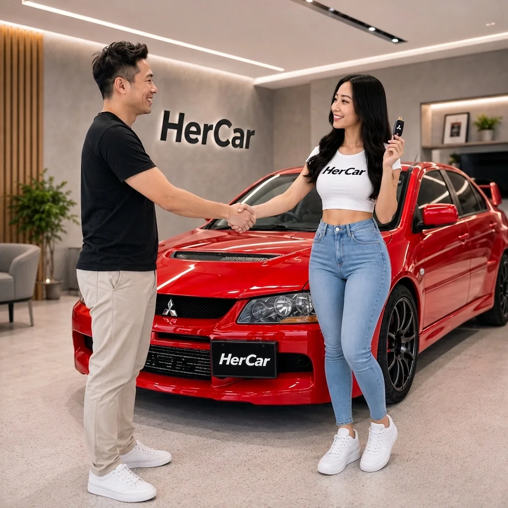 HerCar completing a vehicle handover with a seller